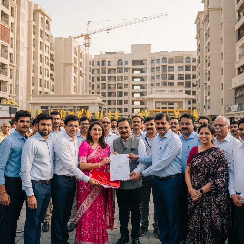 Successful building project completion with occupancy certificate in India