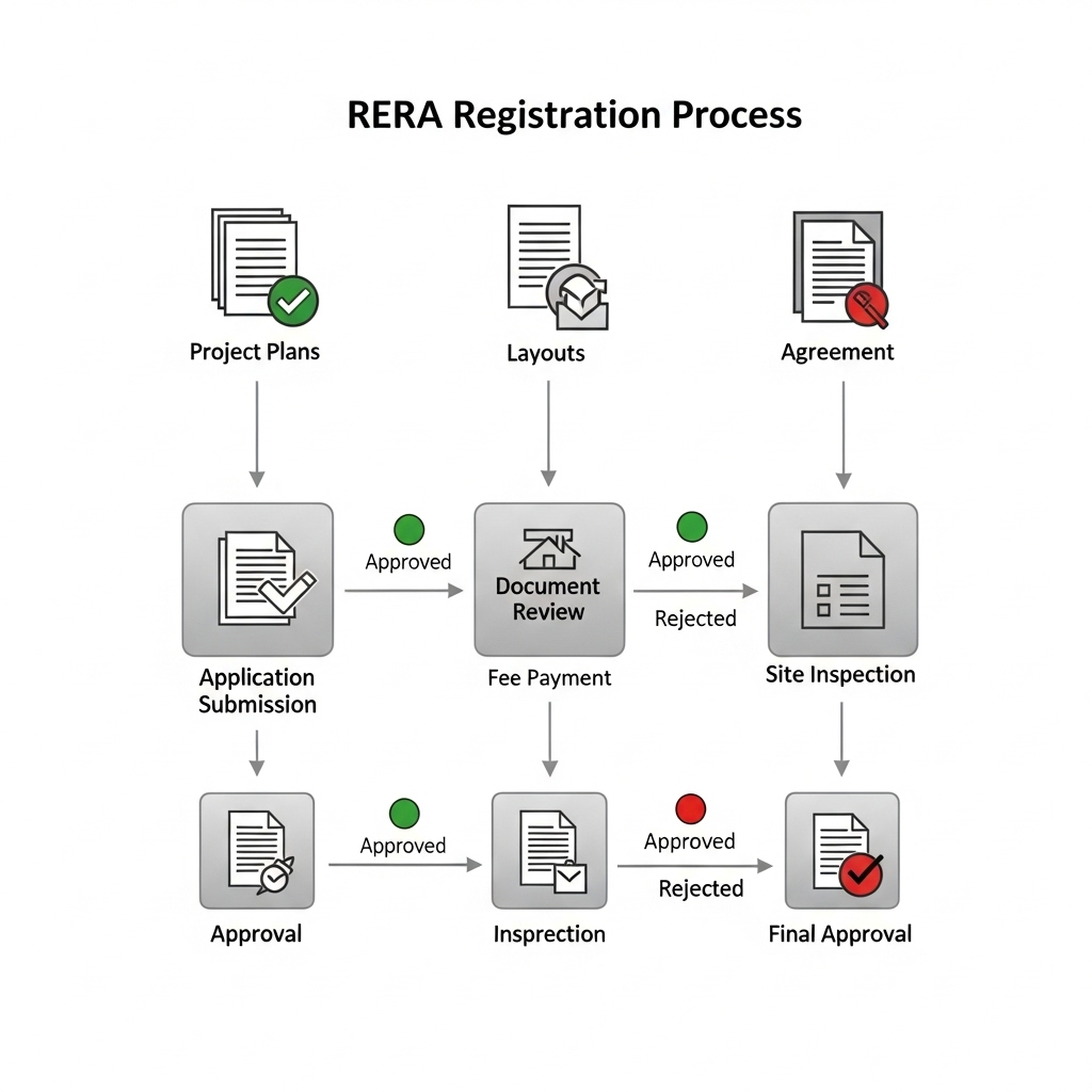 RERA registration process flowchart for new developers