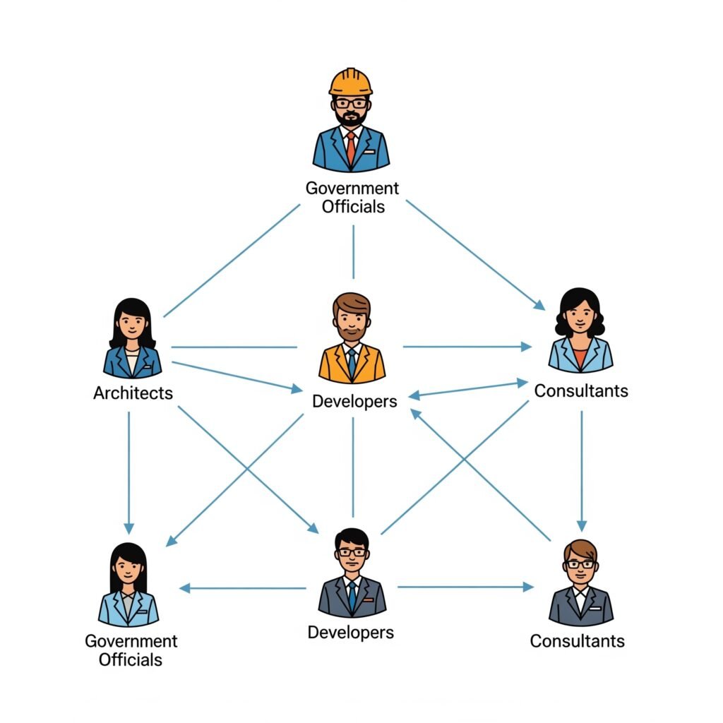 Construction project stakeholders and communication matrix in India